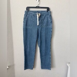 J Crew Womens 100% Cotton Blue High Rise Straight Leg Corduroy Pants Size Medium